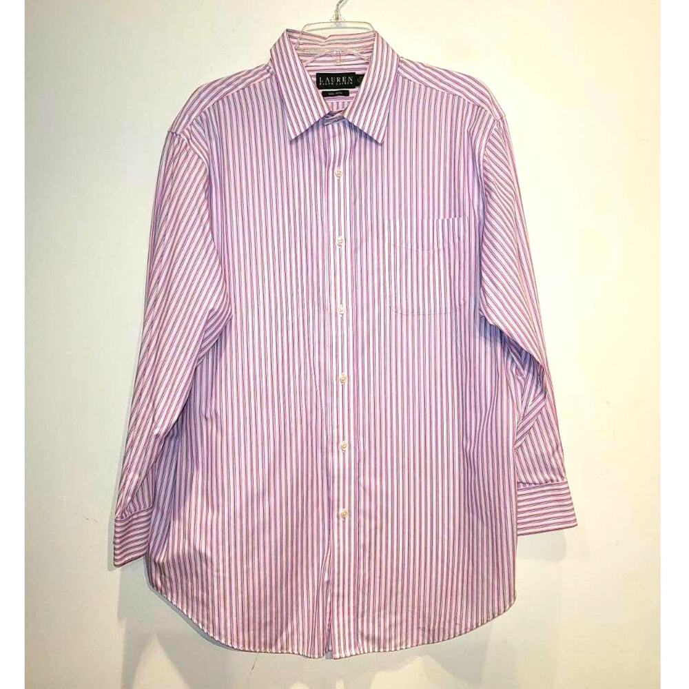 LRL Ralph Lauren pink stripe long sleeve button down shirt - size 17